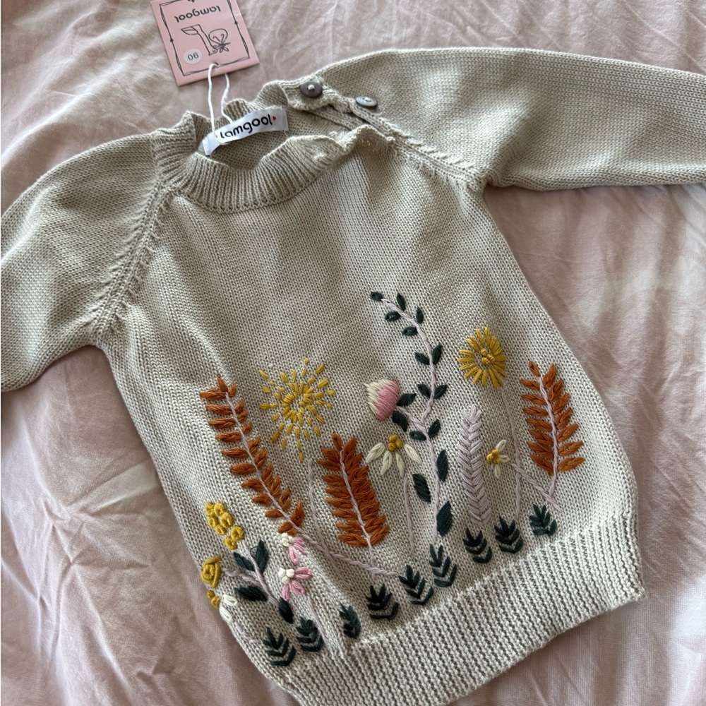 Cream Embroidered Women's Sweater
